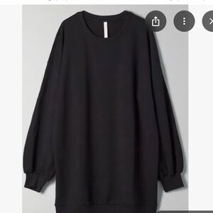 Aritzia Babaton Black Oversized Fleece Sweater Dress